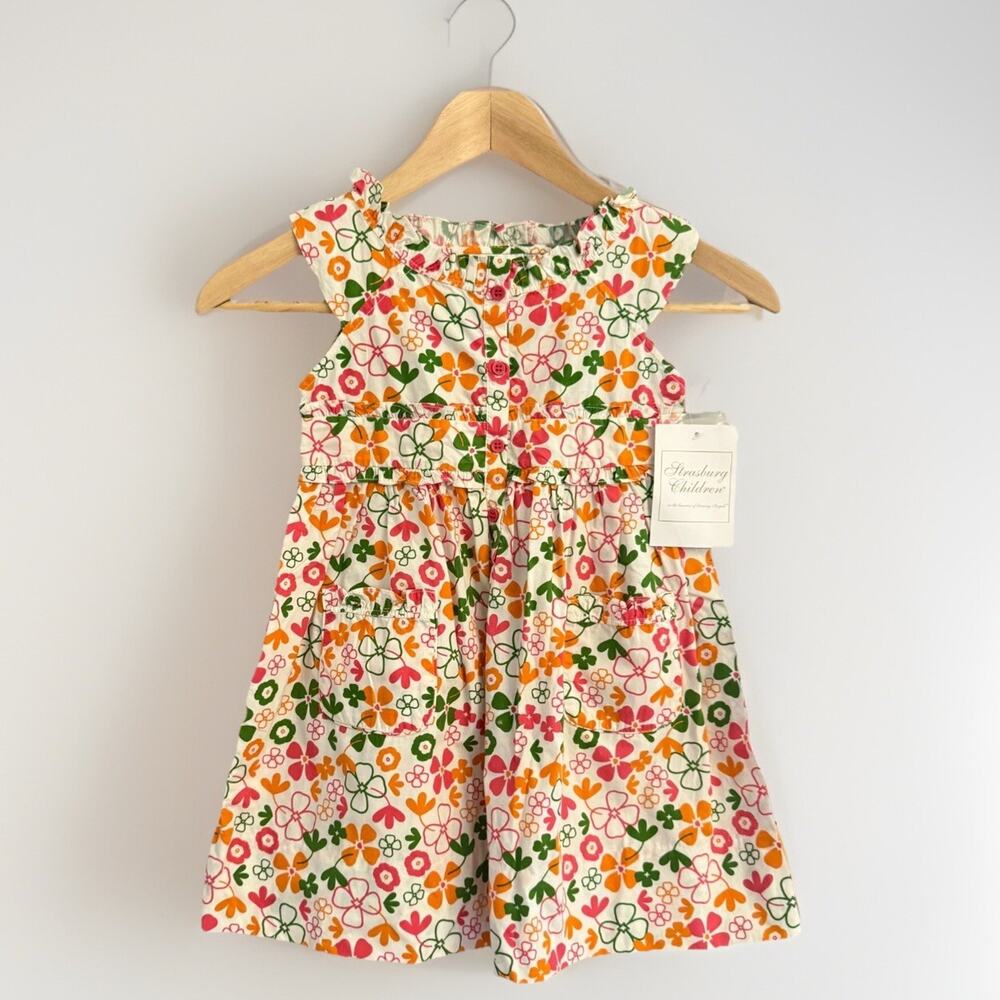 Strasburg Children Dress 3Y NWT ~ 100% Cotton Vintage Floral Ruffle Summer Dress
